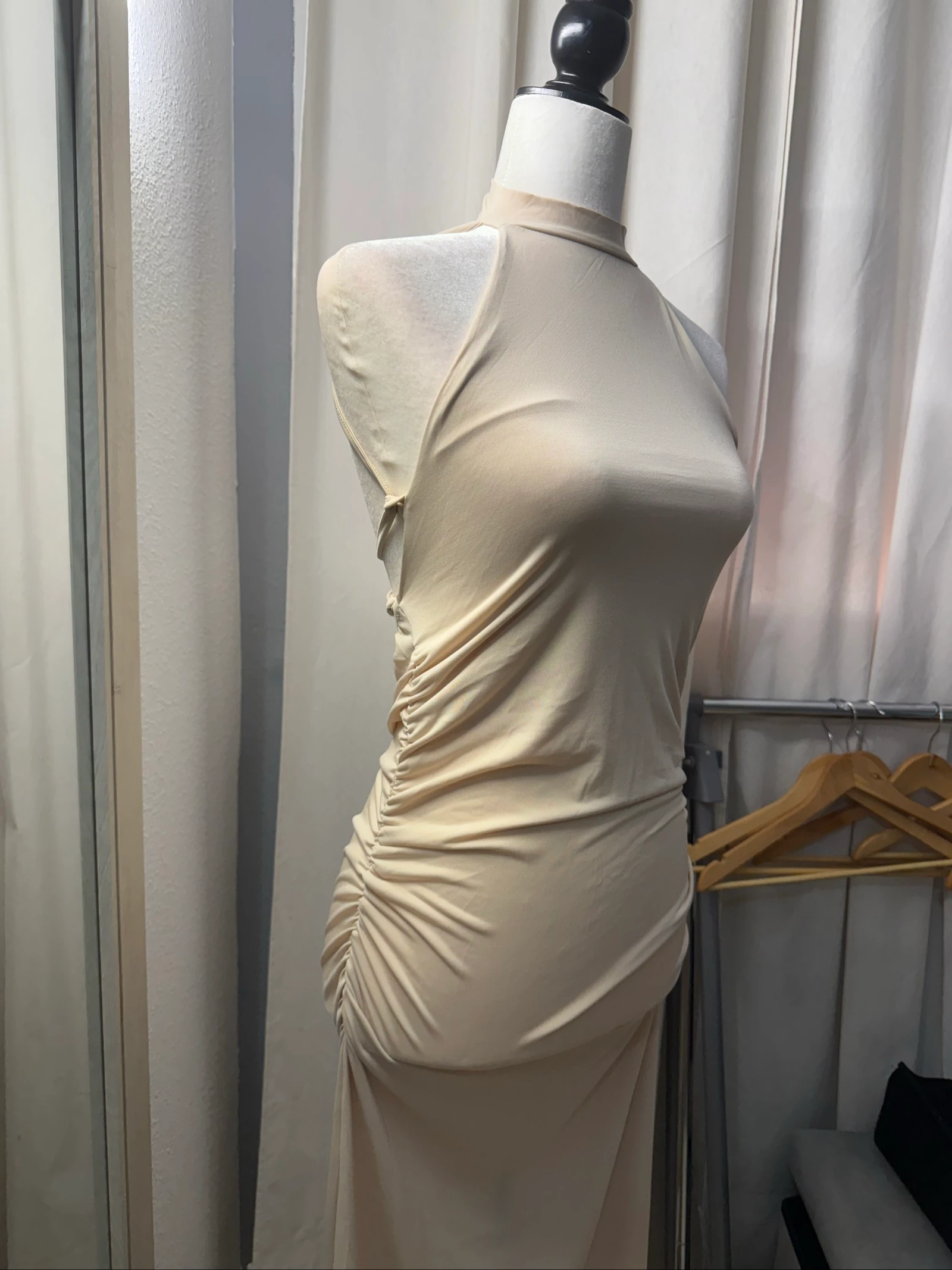 beige lange jurk – photo 2